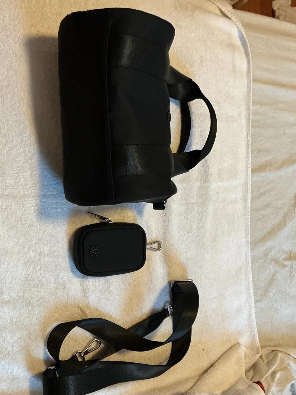 Lulu lemon black mini duffle with nano pouch - Black - Picture 1 of 4